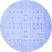 Ahgly Company Indoor Round Oriental Blue Traditional Area Rugs 8 Round