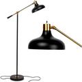 Brightech Wyatt - Industrial Floor Lamp for Living Rooms & Bedrooms - Rustic Farmhouse Reading Lamp - Standing Adjustable Arm Indoor Pole Lamp for Crafts & Tasks