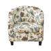 2 Piece Club Chair Slipcover Printed Tub Chair Slipcover Armchair Covers Soft Printed Round Barrel Chair Covers Couch Covers with Elastic Bottom for Bar Counter Living Room