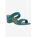 Wide Width Women's Fuss Slide Sandal by Bellini in Turquoise Smooth (Size 11 W)