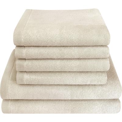 Handtuch Set DYCKHOFF "Landscape", beige (sand), 6 St., Walkfrottier, Walkfrottier, Obermaterial: 100% Baumwolle, Handtü