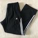 Adidas Pants | Adidas Black Warm Up 3 Stripe Track Sweatpants | Color: Black/White | Size: M