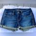 American Eagle Outfitters Shorts | Aeo Dark Denim Shorts With Braided Leather Side Seams | Color: Black/Blue | Size: 4