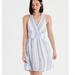 American Eagle Outfitters Dresses | American Eagle Striped Halter Stripe Babydoll Dress Smocked | Color: Blue/White | Size: M
