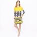 J. Crew Dresses | J. Crew Yellow Medallion Paisley Shift Dress | Color: Blue/Yellow | Size: 4