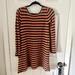 Free People Dresses | Euc Free People Sweater Dress. Low V Back Small | Color: Gray/Orange | Size: Xs