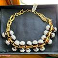 J. Crew Jewelry | Nwt J Crew Brass Link Tortoise & Pave Crystal Necklace | Color: Brown/Gold | Size: Os