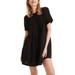Madewell Dresses | Madewell Lace Trim Pintuck Button Front Mini Dress Black Women's Size Medium | Color: Black | Size: M