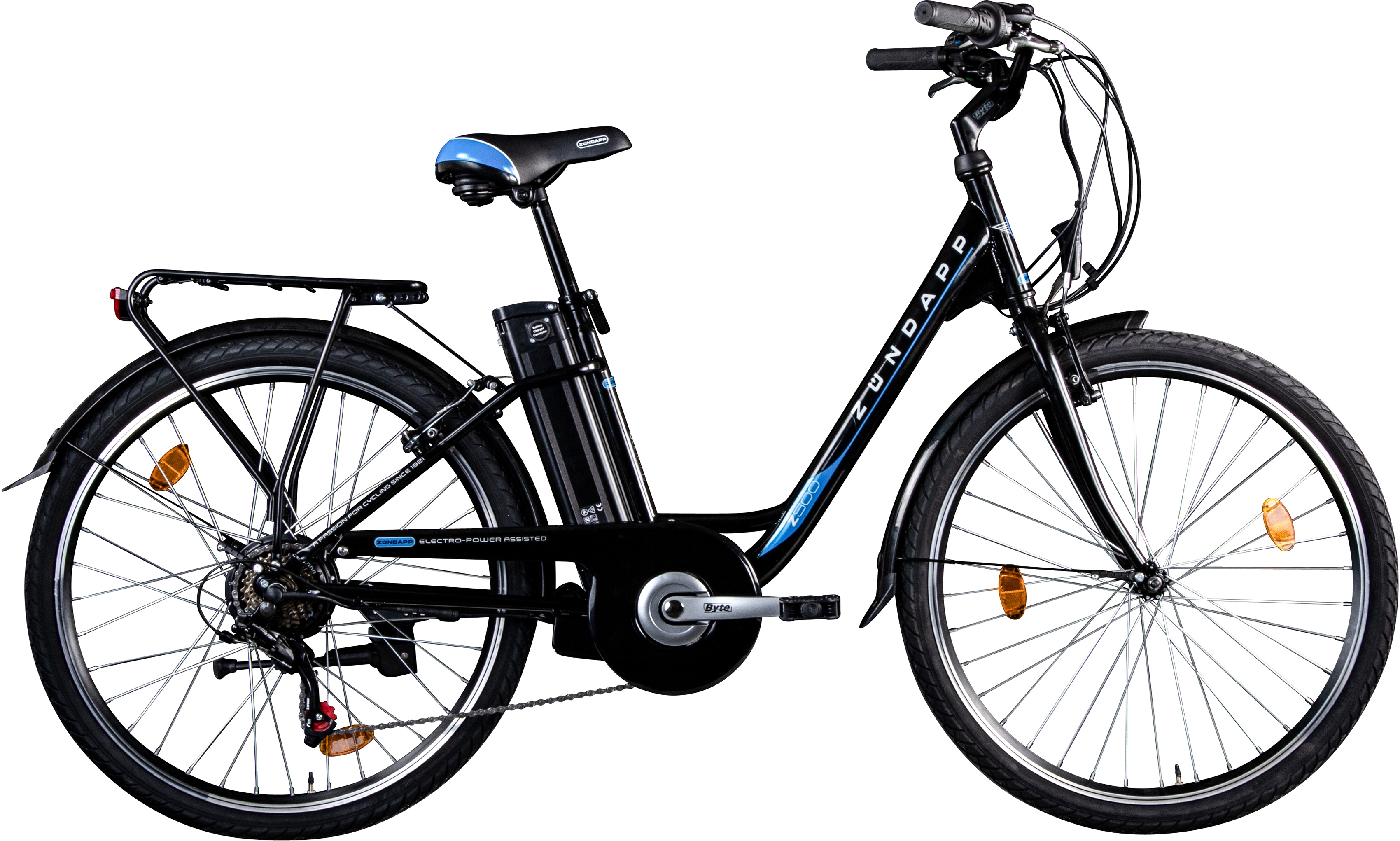 E-Bike ZÜNDAPP "Z505" Gr. 43, schwarz, Elektrofahrräder, 43cm, 26 Zoll (66,04cm), Pedelec, Elektrofahrrad für Damen u. Herren, Topseller Image