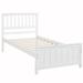 Builddecor Twin Solid Wood Platform Bed Wood in White | 41.35 H x 41.95 W x 79.45 D in | Wayfair miumiuWF195377AAK