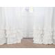 Linen Curtain With Ruffles. Rod Pocket Panel. Pure White Ruffled Heavy Linen Panel | 280 G/M2/1 Pcs