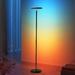 Latitude Run® Jernell Smart 70" LED Torchiere & RGB Floor Lamp w/ Remote Control Metal in Black | 70 H x 10 W x 9.84 D in | Wayfair