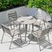 Hokku Designs Ruark Round 4 - Person 27.56" Long Aluminum Outdoor Dining Set Metal in Brown | 27.56 W x 27.56 D in | Wayfair