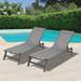 Latitude Run® 75.01" Long Reclining Single Chaise Metal in Gray | 12.01 H x 22.01 W x 75.01 D in | Outdoor Furniture | Wayfair