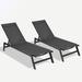 Latitude Run® 75.01" Long Reclining Single Chaise Metal in Black | 12.01 H x 22.01 W x 75.01 D in | Outdoor Furniture | Wayfair