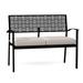 Woodard New Century Garden Outdoor Bench Metal in Black | 34 H x 43.75 W x 23.75 D in | Wayfair 930004ST-92-20T