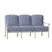 Woodard Casa 77.75" Wide Patio Sofa Metal/Sunbrella® Fabric Included in Gray/Blue/Indigo | 35.25 H x 77.75 W x 35.5 D in | Wayfair 3Y0420-70-05Y