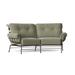 Woodard Terrace 82.5" Wide Loveseat w/ Cushions Metal in Gray/Brown | 38 H x 82.5 W x 42 D in | Outdoor Furniture | Wayfair 790063-48-92M