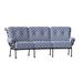 Woodard Terrace 114" Wide Patio Sofa w/ Cushions Metal in Blue/Black | 38 H x 114 W x 48 D in | Wayfair 790064-92-51N