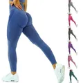 Leggings de sport sans couture pour femmes taille haute élastique solide yoga gym jogging