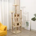 Arbre à chat en bois multicouche avec ULen sisal griffoirs pour chat hamac en peluche cadre