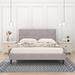 Queen Size Linen Upholstered Platform Bed With Slat Support