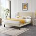 VECELO, Upholstered Height- Platform Bed Frame with Wingback Headboard, Twin/Full/Queen Size Be