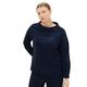 TOM TAILOR Damen Plussize Basic Sweatshirt mit Stickerei , sky captain blue, 48