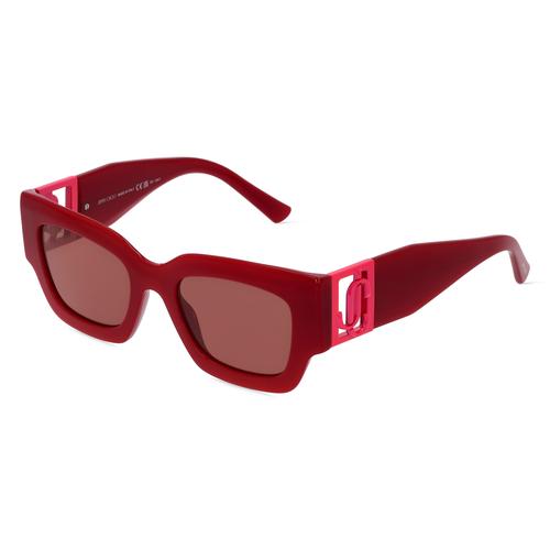 Jimmy Choo NENA/S Damen-Sonnenbrille Vollrand Butterfly Acetat-Gestell, rot