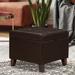 Adeco Faux Leather Tufted Flip Top Storage Ottoman
