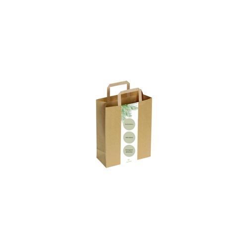 DeinPack Umweltschonende Papier Tragetaschen klein 300 x braune Papiertragetasche 22 x 10,5 x 30 cm