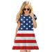 kpoplk Toddler Girls American Flag Dress Kids 4th of July Outfit Patriotic Summer Dresses American Flag Clothes(4-5 Years)