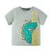 B91xZ Boys Graphic Tees Toddler Kids Baby Boys Summer Cartoon Cute Dinosaur Short Sleeve Crewneck T Shirts Tops Tee Green And Toddler Tops Boys Size 12-18 Months