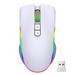 Lomubue 7 Buttons Type-C Charging DPI Adjustable Plug Play Wireless Mouse 2.4G Bluetooth-compatible Colorful Light Optical Mute Mouse with Receiver Computer Accessories