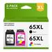 65XL 2 Ink Black and Color Combo Pack Replacement for HP DeskJet 3772 3755 Printer