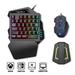 HXSJ J50 One-Handed Gaming Keyboard 35 Keys LED Backlight + Wired Gaming Mouse with Breathing Light 5500 DPI 7 Button Keyboard and Mouse Combo + HXSJ P6 Keyboard and Mouse Adapter