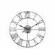 LG TRADERS LIMITED Vintage Silver Metal Large Wall Clock Style Round Nearly Silent Little Ticking Battery Operated Roman Numerals Clocks for Living Room, Bedroom, Kitchen Décor (60 CM)