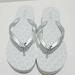 Michael Kors Shoes | Michael Kors Sandals Bedford Mk Logo Women's Platform Wedge Flip Flop | Color: Silver/White | Size: 8