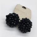 Anthropologie Jewelry | Anthropologie Black Beaded Cluster Earrings | Color: Black | Size: Os