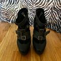 Burberry Shoes | Burberry Heels Black Suede/ Genuine Leather | Color: Black/Gray | Size: 8