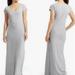 Athleta Dresses | Athleta Makai Grey/White Striped Cotton Long Maxi Summer Dress Women’s M | Color: Gray/White/Yellow | Size: M