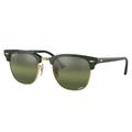 Ray-Ban RB3016F Clubmaster Sunglasses Green On Arista Frame Green Mirror Polarized Lens Asian Fit 55 RB3016F-1368G4-55