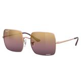 Ray-Ban RB1971 Square Sunglasses - Women's Rose Gold Frame Red Mirror Polarized Lens 54 RB1971-9202G9-54