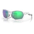 Oakley OO9019 Plazma Sunglasses - Men's Matte Clear Frame Prizm Road Jade Lens 59 OO9019-901916-59