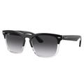 Ray-Ban RB4487F Steve Sunglasses Black On Transparent Frame Grey Gradient Blue Lens Asian Fit 54 RB4487F-66308G-54