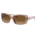 Ray-Ban RB4389 Sunglasses - Women's Transparent Brown Frame Brown Gradient Polarized Lens 58 RB4389-6644M2-58