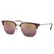 Ray-Ban RB4416 New Clubmaster Sunglasses Bordeaux On Rose Gold Frame Polarized Wine Lens 51 RB4416-6654G9-51