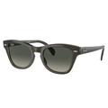 Ray-Ban RB0707SF Sunglasses Transparent Olive Green Frame Grey Gradient Lens Asian Fit 53 RB0707SF-664271-53