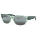 Ray-Ban RB4388 Sunglasses Transparent Green Frame Polarized Blue Lens 55 RB4388-6646G6-55