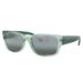 Ray-Ban RB4388 Sunglasses Transparent Green Frame Polarized Blue Lens 55 RB4388-6646G6-55